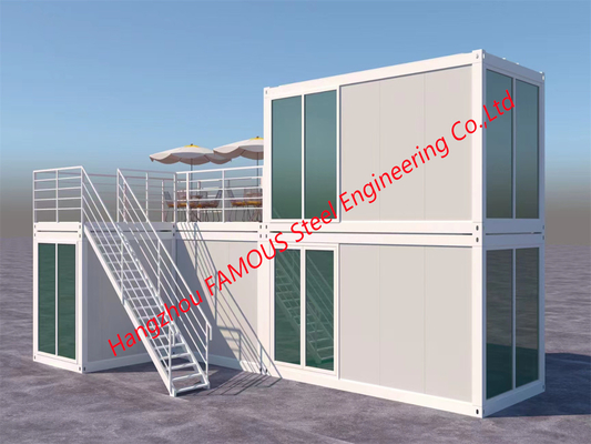 Glass Curtain Prefab Detachable Prefab  House For Accommodation Modular Container Units With Custom Size