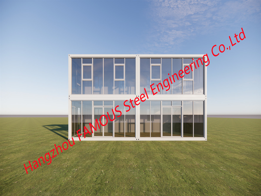 Glass Curtain Prefab Detachable Prefab  House For Accommodation Modular Container Units With Custom Size