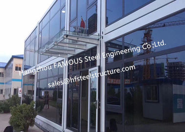 Foldable Flat Pack Container House With Glass Facade Decoration For Office Use