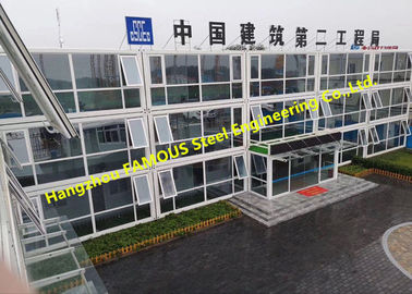 Foldable Flat Pack Container House With Glass Facade Decoration For Office Use