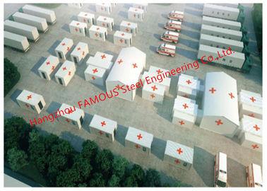 Lightweight Steel Frame Flat Pack Prefab Containers For International Rescue Camp Or Clinic Office