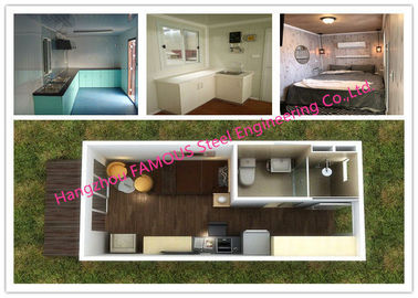 Portable Prefab Container Homes With Interior Decorations Bedroom / Bathroom / Kitchen / Washbasin
