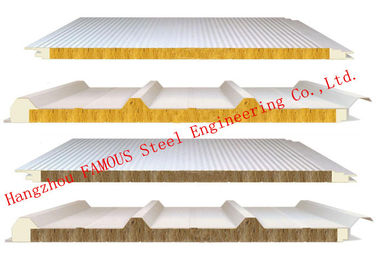 Fast Construction Easy Installation Rock Wool Sandwich Panels Water Proof Wall Systems