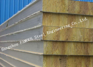 High Density Sound Insulation Rock Wool Sandwich Panels Fire Proof Wall Panel