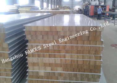 High Density Sound Insulation Rock Wool Sandwich Panels Fire Proof Wall Panel