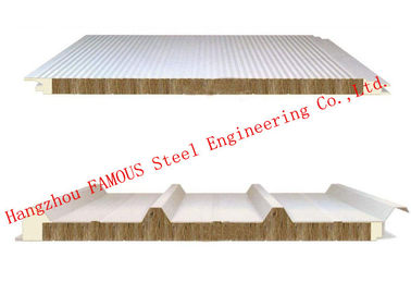 Recycled Usage Fire Resistant Rock Wool Sandwich Panels Easy Installation Roof Systems