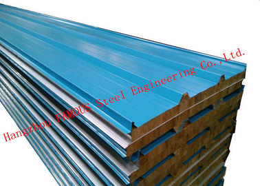 Recycled Usage Fire Resistant Rock Wool Sandwich Panels Easy Installation Roof Systems