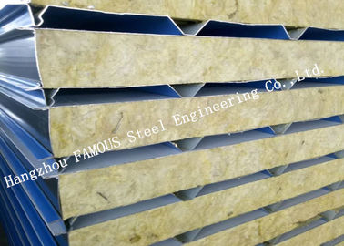 Recycled Usage Fire Resistant Rock Wool Sandwich Panels Easy Installation Roof Systems