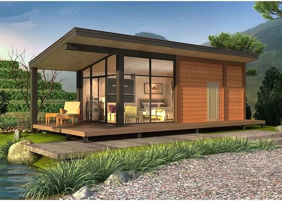 Optional solar panel system ready made house light steel structure seaside luxury prefab houses China