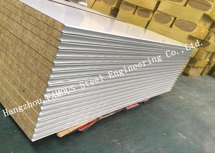 950mm Width Fire Resistant Mineral Wool Sandwich Wall Panels Durability and Long Life Time