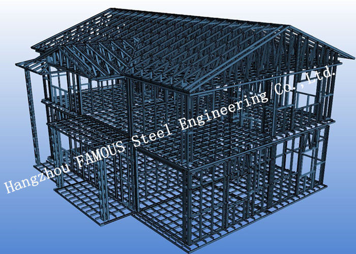 Pre-engineered Stabl Structure Light Steel Villa with Glass Curtain Wall for Showroom