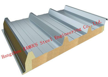Recycled Usage Fire Resistant Rock Wool Sandwich Panels Easy Installation Roof Systems